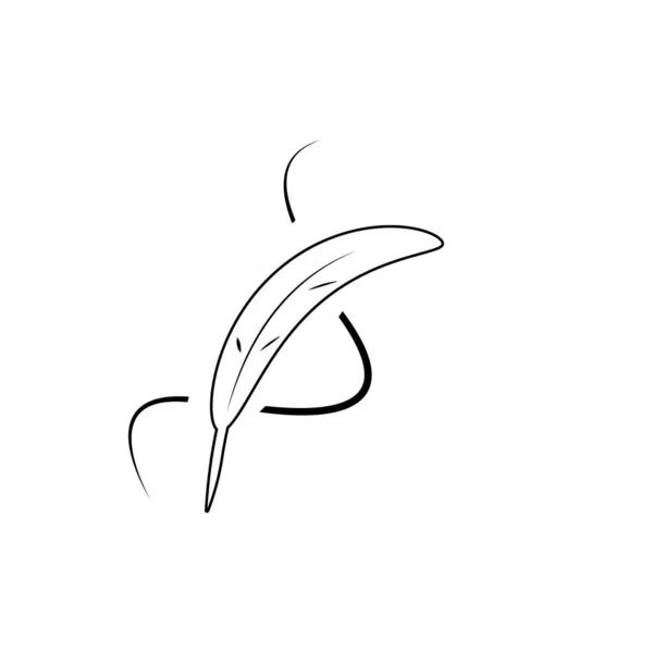 Дизайн Логотипа Перьевой Ручки — стоковый вектор