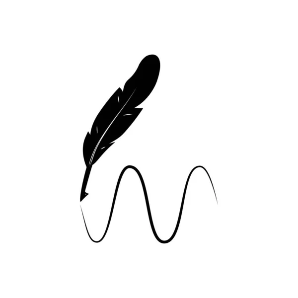 Plume Stylo Logo Illustration Design — Image vectorielle