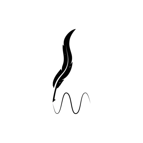 Fjäder Penna Logotyp Illustration Design — Stock vektor