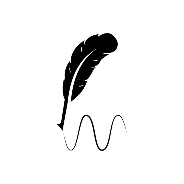 Feder Stift Logo Illustration Design — Stockvektor