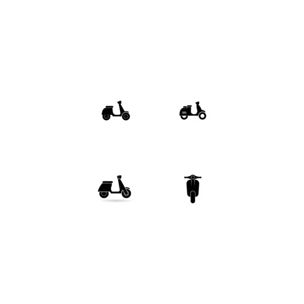 滑板车图标矢量 填充平面标志 固体象形文字隔离在白色上 交付符号 标识说明 Pixel完美图形 — 图库矢量图片