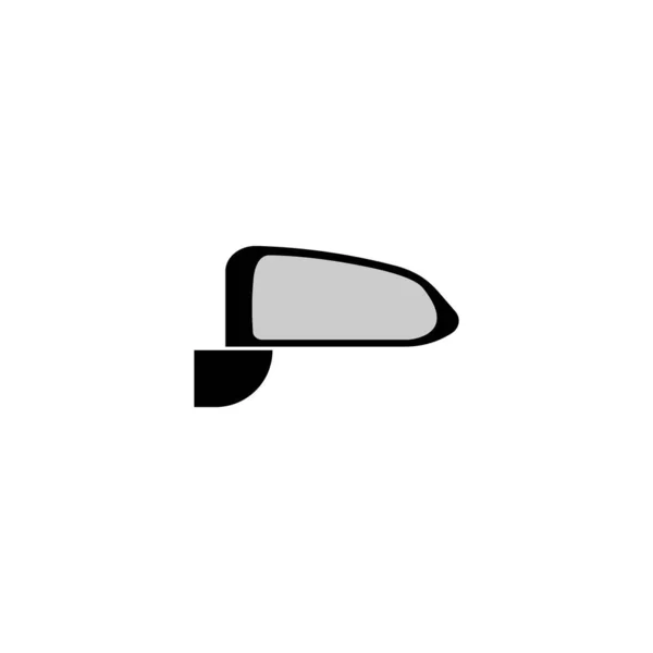 Rear View Car Mirror Icon Black Frame Isolated White Background — Image vectorielle