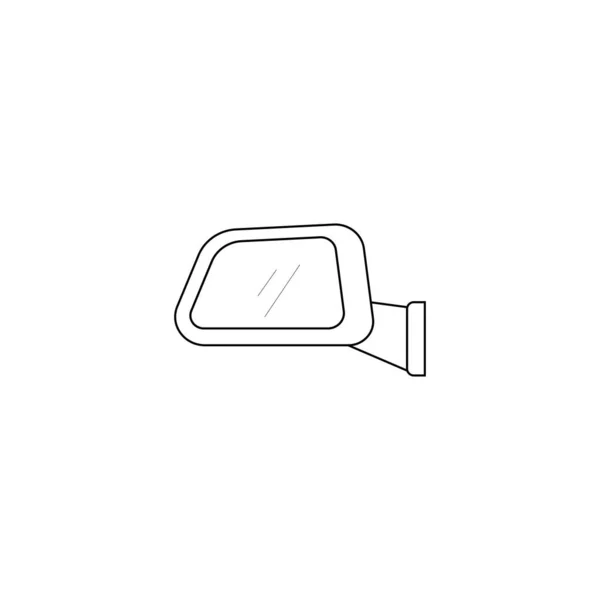 Rear View Car Mirror Icon Black Frame Isolated White Background — Archivo Imágenes Vectoriales