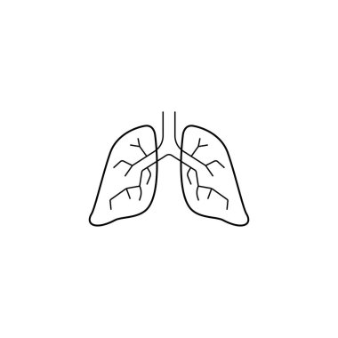 akciğer simgesi stok çizimi tasarımı