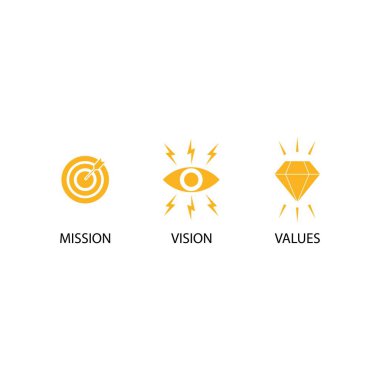Misyon.vision. Değer logosu çizimi tasarımı