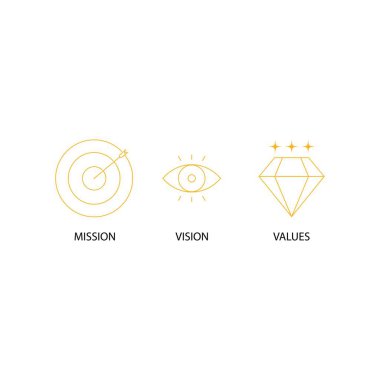 Misyon.vision. Değer logosu çizimi tasarımı