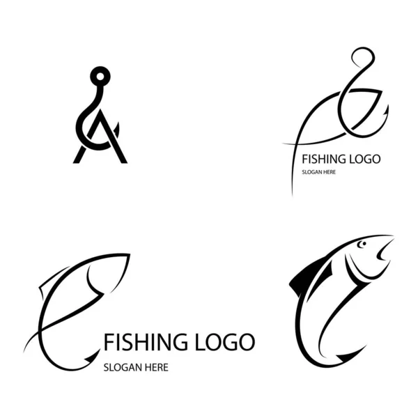 Fishing Logo Stocl Illustration Design — Stock Vector