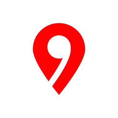 Konum konum vektör şablonunun kırmızı işaret işareti