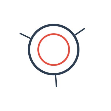 Abstract Graphic with Concentric Circles and Three Radial Lines