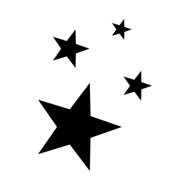 Black Stars Ascending Against a Pure White Background, Simple an