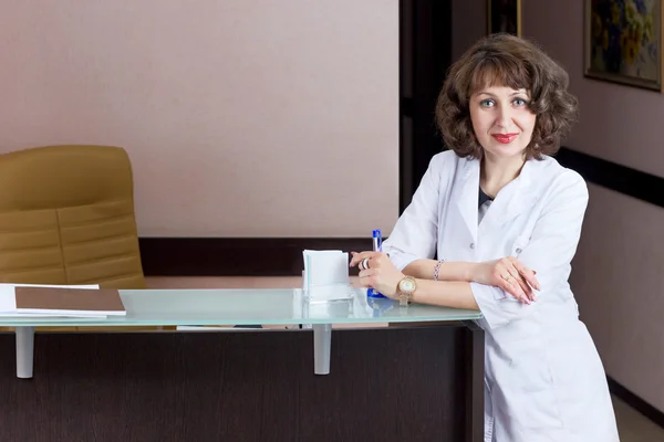 Girl reception desk Stock Photo