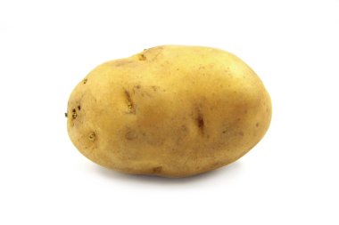 beyaz arkaplanda patates