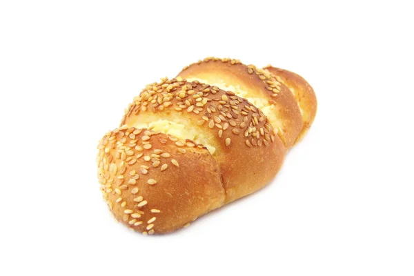 Csúcsán a fokhagymát és a fehér sesame kenyér — Stock Fotó