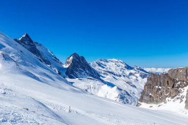 Mountain landscape in Tignes, France. clipart