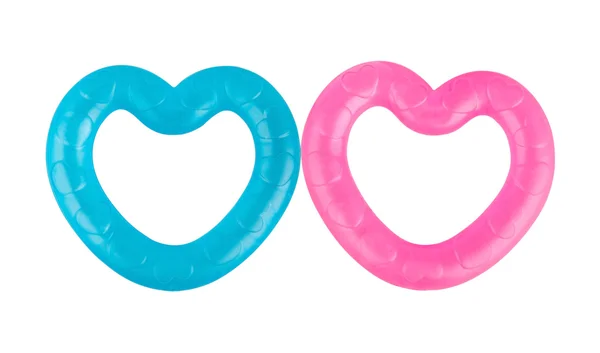İki kalp şeklinde teethers.