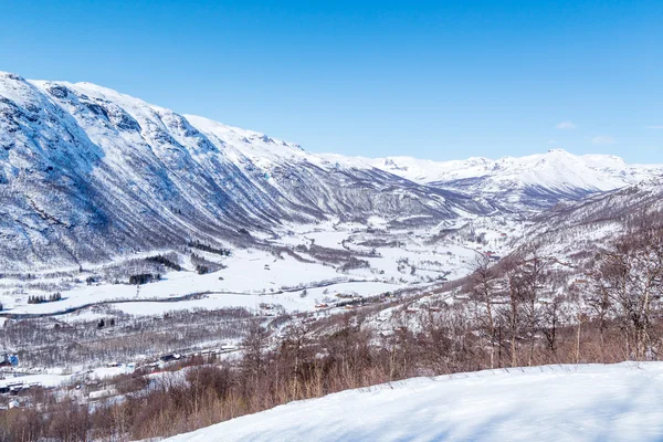 Widok na Solheisen Skisenter — Zdjęcie stockowe