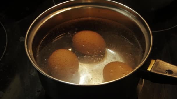 Cozinhar Ovos Fogão — Vídeo de Stock