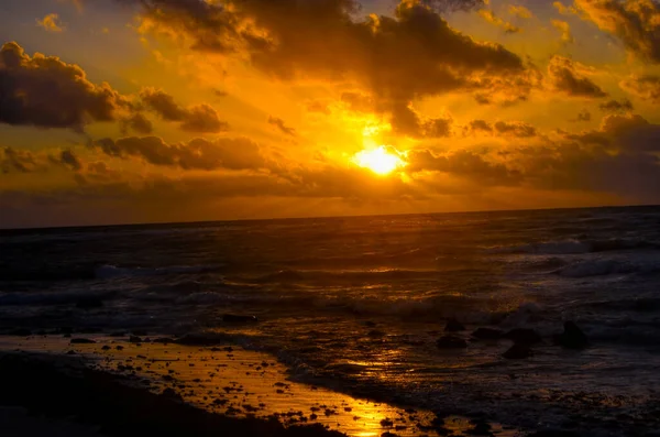 Okyanusun Üzerinde Güzel Bir Gün Doğumu Riviera Maya Yucatan Meksika — Stok fotoğraf