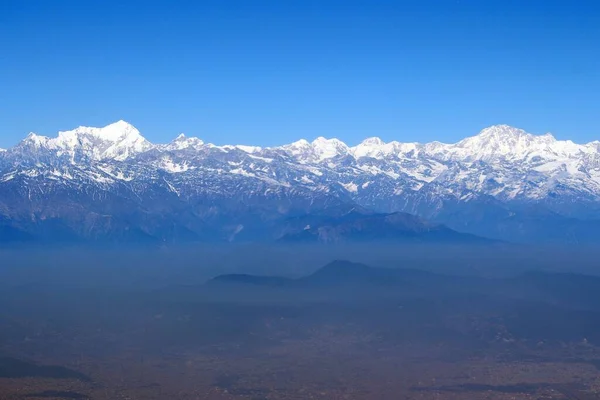 Enormous Himalaya Ranges Cloud Layer Dust Nepal — Stock Photo, Image