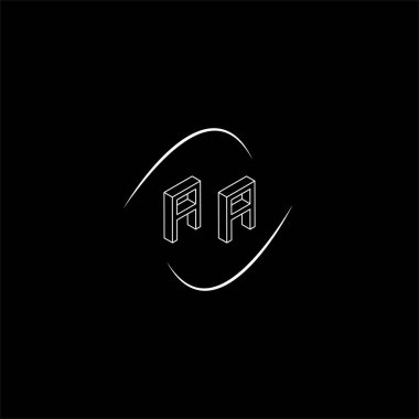 Siyah arkaplan üzerine bir harf logosu yaratıcı tasarımı.