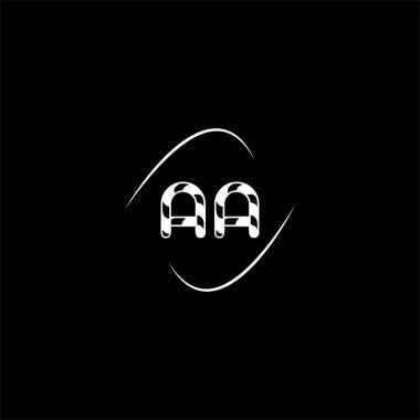 Siyah arkaplan üzerine bir harf logosu yaratıcı tasarımı.