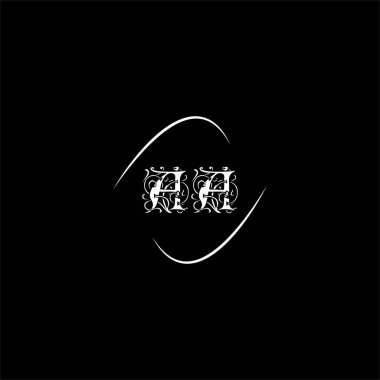 Siyah arkaplan üzerine bir harf logosu yaratıcı tasarımı.