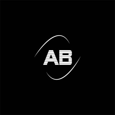 Siyah arkaplan üzerine bir B harfi yaratıcı logo tasarımı. ab monogram