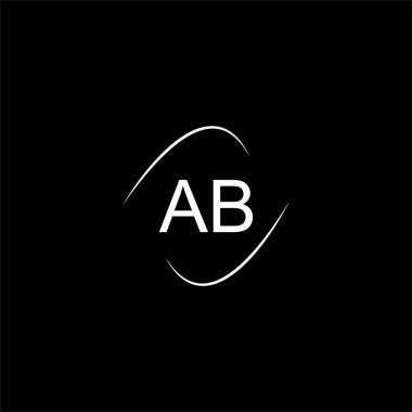 Siyah arkaplan üzerine bir B harfi yaratıcı logo tasarımı. ab monogram