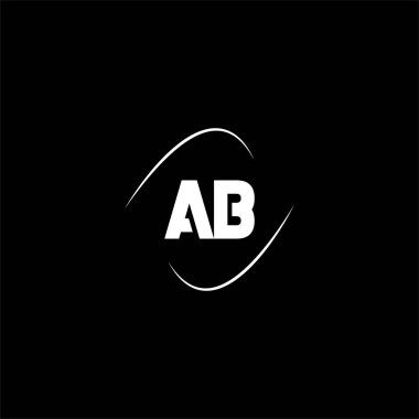 Siyah arkaplan üzerine bir B harfi yaratıcı logo tasarımı. ab monogram