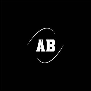 Siyah arkaplan üzerine bir B harfi yaratıcı logo tasarımı. ab monogram
