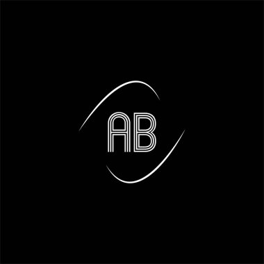 Siyah arkaplan üzerine bir B harfi yaratıcı logo tasarımı. ab monogram