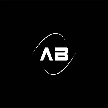 Siyah arkaplan üzerine bir B harfi yaratıcı logo tasarımı. ab monogram