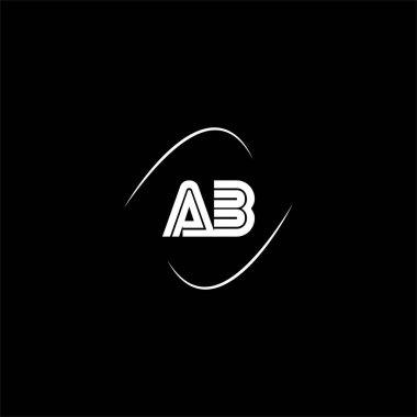 Siyah arkaplan üzerine bir B harfi yaratıcı logo tasarımı. ab monogram