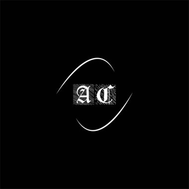 Siyah arkaplan üzerine C harfli yaratıcı bir logo. ac monogramı.