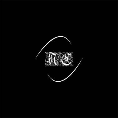 Siyah arkaplan üzerine C harfli yaratıcı bir logo. ac monogramı.