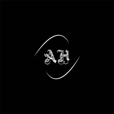 H harfi logosu, siyah arkaplan üzerine yaratıcı bir tasarım.