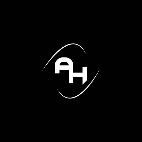 黒の背景にH文字のロゴの創造的なデザイン — ストックベクタ