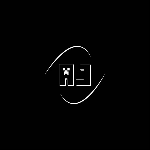 Logotipo Letra Diseño Creativo Sobre Fondo Color Negro Monograma — Vector de stock