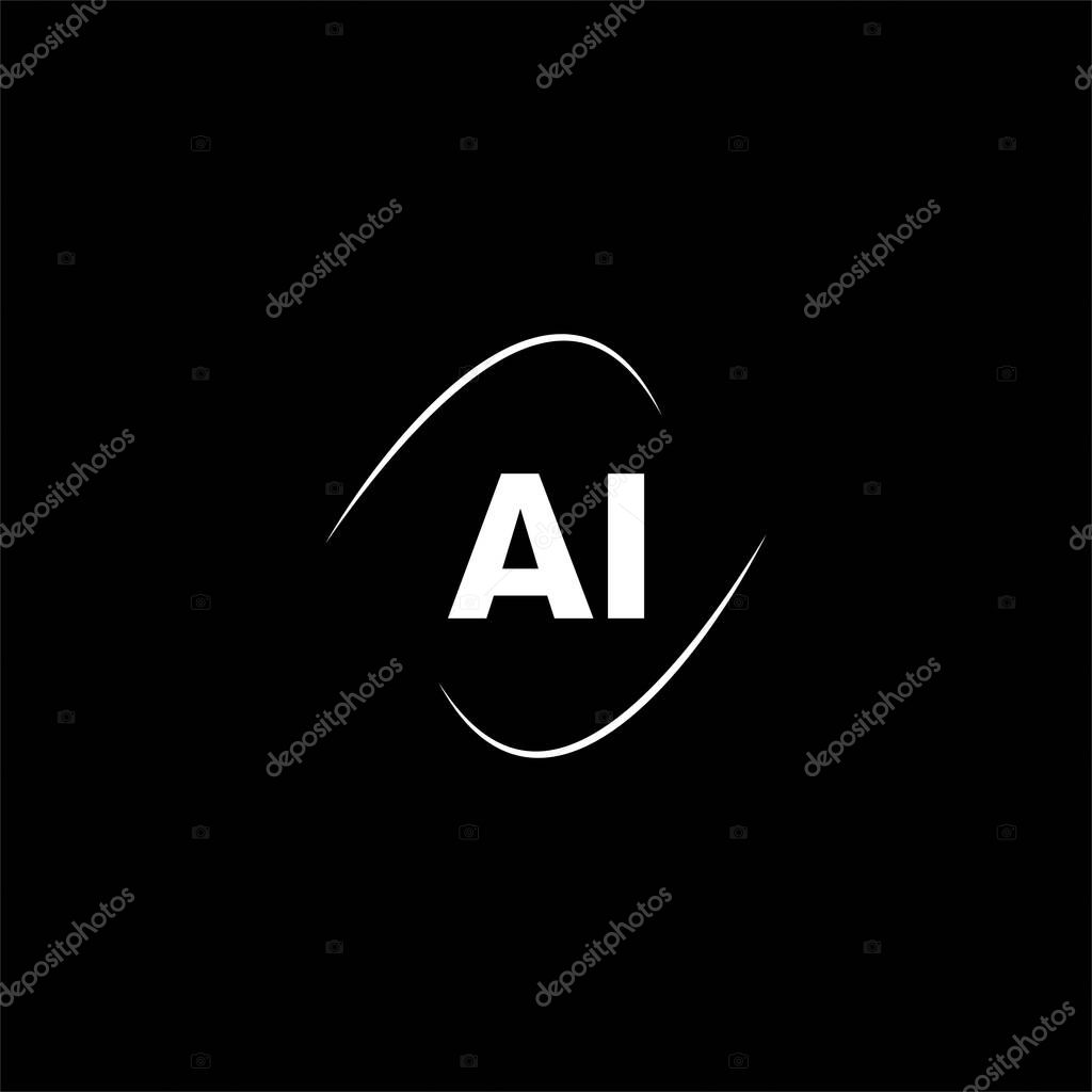 A I letter logo creative design on black color background.ai monogram