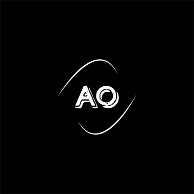 Siyah arkaplan üzerine bir O harfi yaratıcı logo tasarımı, ao monogram