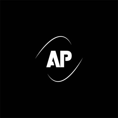 Siyah arkaplan üzerine bir P harfi yaratıcı logo tasarımı, ap monogram
