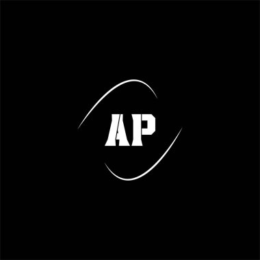 Siyah arkaplan üzerine bir P harfi yaratıcı logo tasarımı, ap monogram