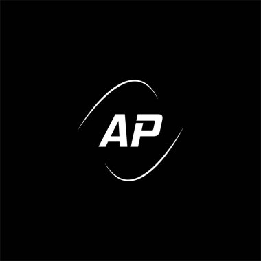Siyah arkaplan üzerine bir P harfi yaratıcı logo tasarımı, ap monogram