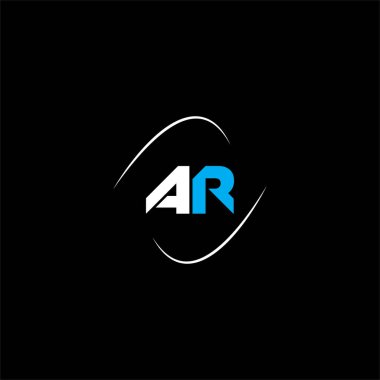 R harfi logosu siyah arkaplan üzerinde yaratıcı tasarım, ar monogram