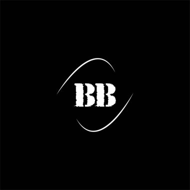B harfi logosu siyah arkaplan üzerinde yaratıcı tasarım, bb monogram