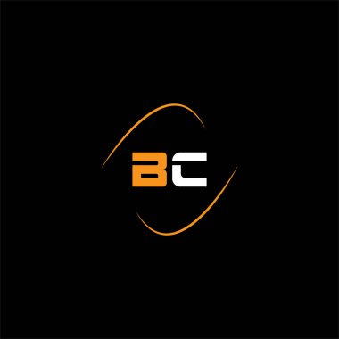 B C harfi logosu siyah arkaplan üzerine yaratıcı tasarım, bc monogram