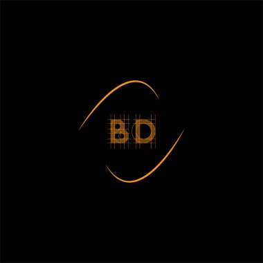 B D harfi logosu siyah arkaplan üzerine yaratıcı tasarım, bd monogram