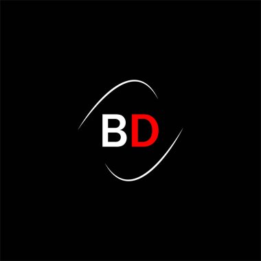 B D harfi logosu siyah arkaplan üzerine yaratıcı tasarım, bd monogram