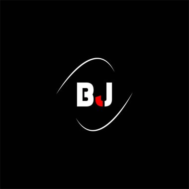 B J harfi logosu siyah arkaplan üzerine yaratıcı tasarım, bj monogram