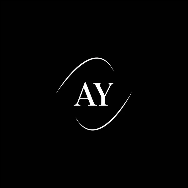 黒の背景にY文字のロゴの創造的なデザイン Ayのモノグラム — ストックベクタ